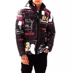 Jean-Michel Basquiat x Members only Alchemy Puffy Jacket Mens Sz XXL Hooded Coat